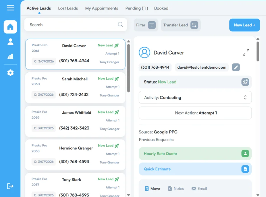 Mooxy Lead Management Dashboard